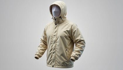 Blank Mockup of Protective Jacket Against Ticks on Mannequin  