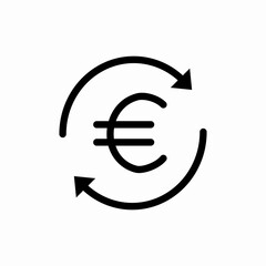 Euro cash flow icon vector sign