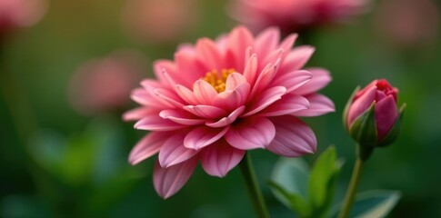 Fototapeta premium Freshly picked flower with subtle stem details, organic, botanical, garden