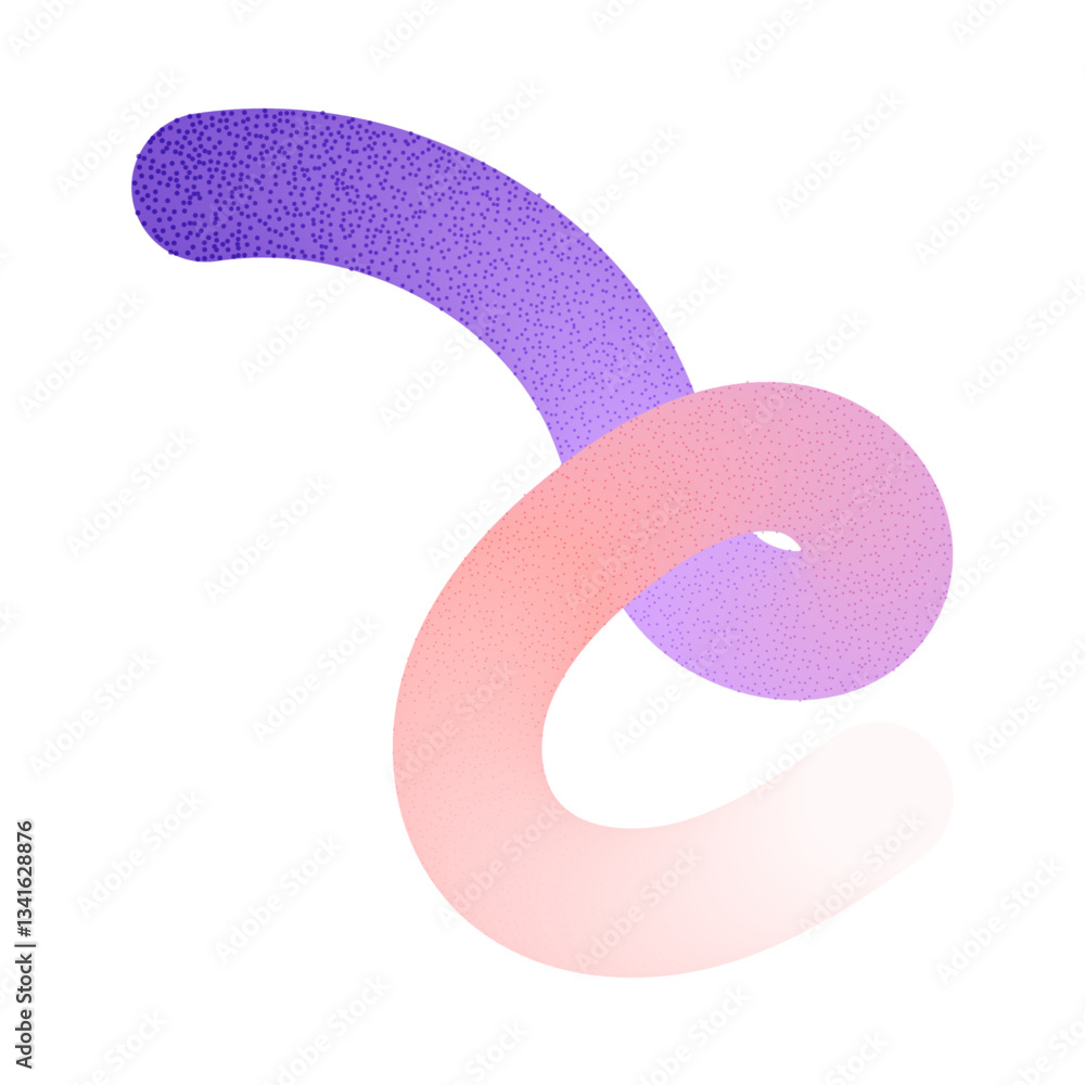 Poster abstract wavy gradient lines with fluid ribbon shapes, colorful squiggle pattern, geometric doodle e