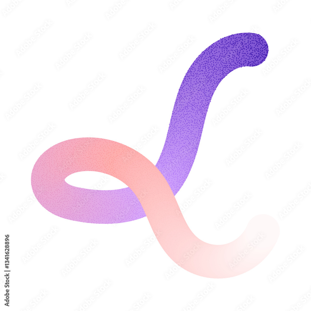 Poster abstract wavy gradient lines with fluid ribbon shapes, colorful squiggle pattern, geometric doodle e