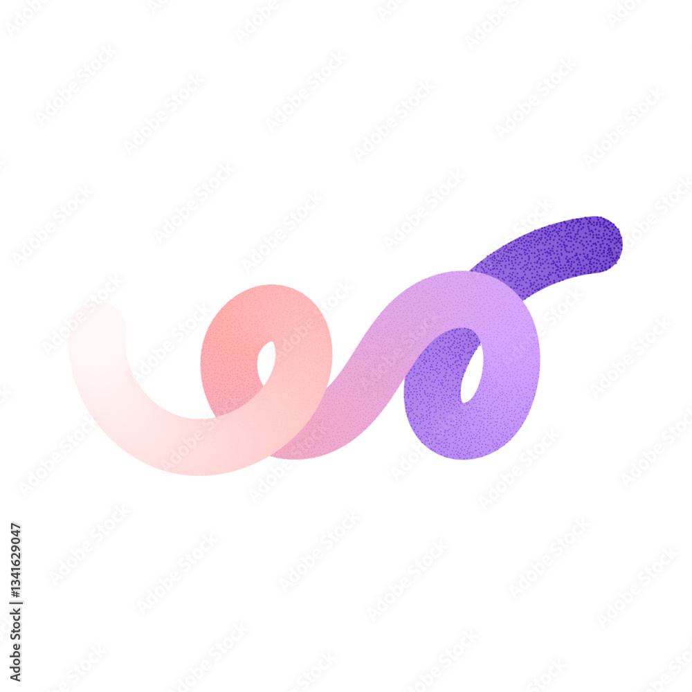 Poster abstract wavy gradient lines with fluid ribbon shapes, colorful squiggle pattern, geometric doodle e