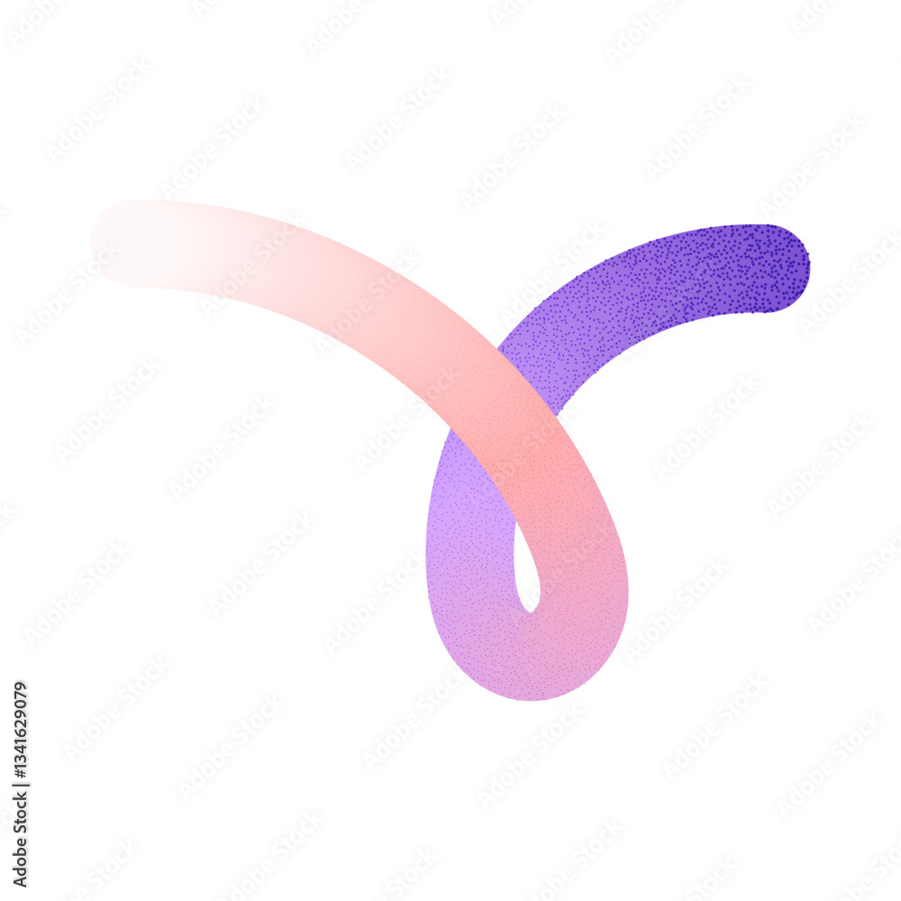 Poster abstract wavy gradient lines with fluid ribbon shapes, colorful squiggle pattern, geometric doodle e