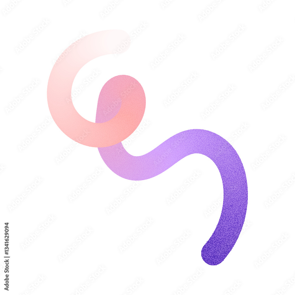 Poster abstract wavy gradient lines with fluid ribbon shapes, colorful squiggle pattern, geometric doodle e