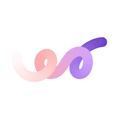 Abstract wavy gradient lines with fluid ribbon shapes, colorful squiggle pattern, geometric doodle elements in fun 3D design. Flat vector illustration isolated on white background.