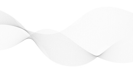 Abstract halftone flowing dots wave curved lines, frequency sound, technology curve dots lines. Digital future technology concept, science, banner, template, wallpaper, business, games. 