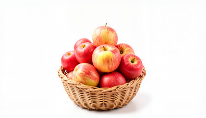 Fresh apples piled in woven basket, natural produce abundance