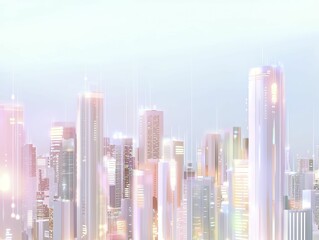 A cyberpunk cityscape, showcasing illuminated streets filled with neon signage, complex data networks, and abstract technological structures.