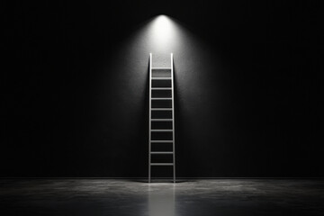 a ladder leading to a bright light, representing progress and reaching goals