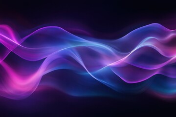 Fototapeta premium Abstract Colorful Waves of Light Flowing Across a Dark Background in a Smooth Motion