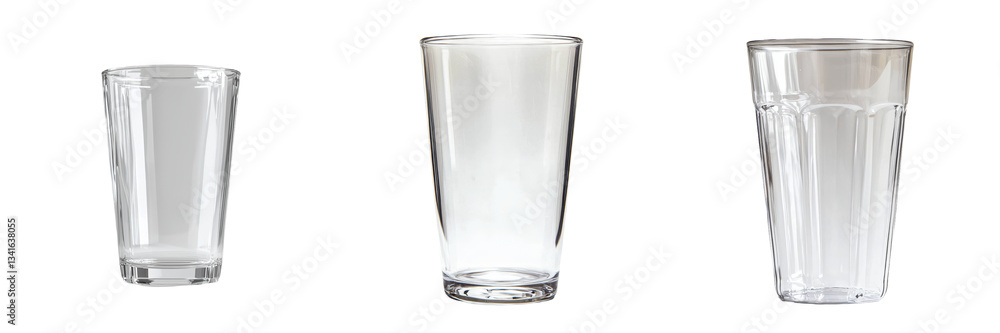 Poster an empty clear plastic cup is depicted in isolation on a transparent background, a product of genera