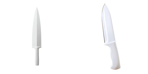 Obraz premium Generative Ai has produced an image of a lone white plastic knife on a see-through background