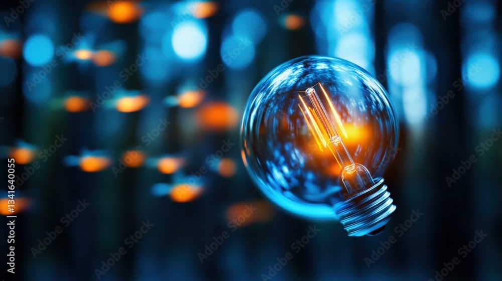 Poster illuminating nature a light bulb surrounded by floating lights in a forest setting digital art ether