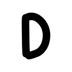 Hand-drawn D capital letter shape icon