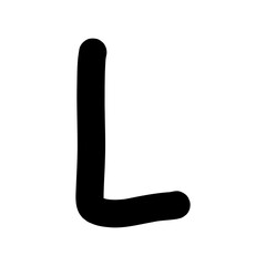 Hand drawn L capital letter shape icon