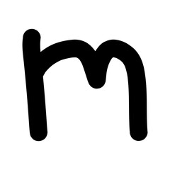 Hand-drawn m small letter icon