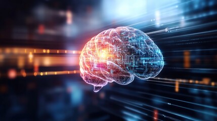 Innovative neural activity visualization digital space 3d render virtual environment futuristic concept