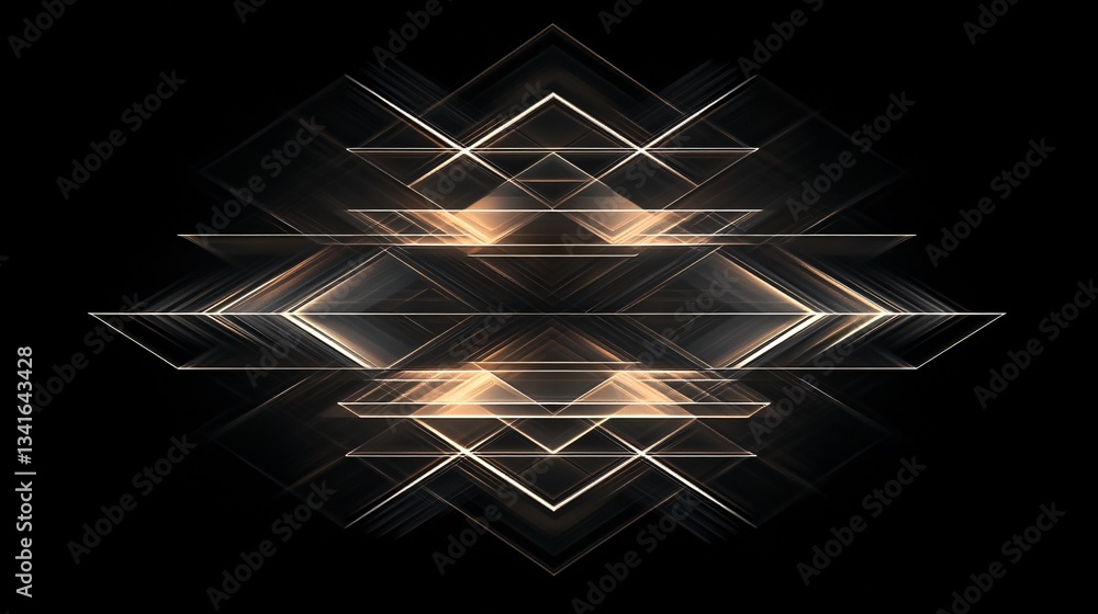 Poster modern minimalism: overlapping layers with subtle light enhancements