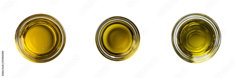Poster generative ai creates an image of a glass bowl with oil, isolated and set on a transparent backgroun