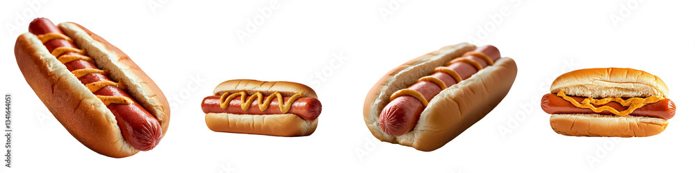 Aufkleber On a transparent background an isolated HOT DOG bun is presented as a creation of Generative Ai