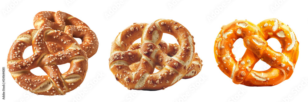 Poster on a transparent background, a single mini salted pretzel is depicted, generated by generative ai te