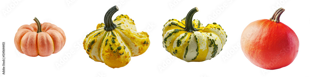 Aufkleber isolated on a transparent background is a pumpkin and butternut squash, generated by generative ai