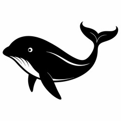 Black Whale Outline Illustration