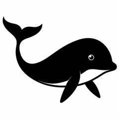 Black Whale Outline Illustration