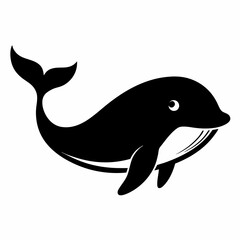 Black Whale Outline Illustration