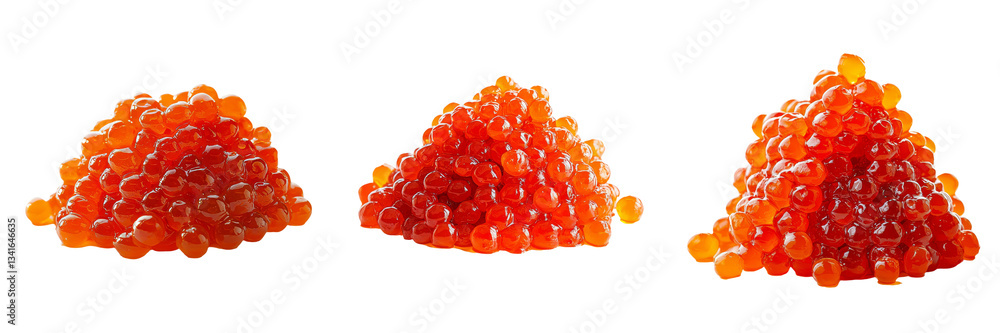 Poster Generative Ai rendering of isolated red caviar or salmon roe on a transparent background