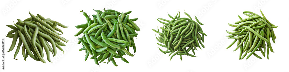 Aufkleber Generative Ai created an image of green beans isolated on a transparent background