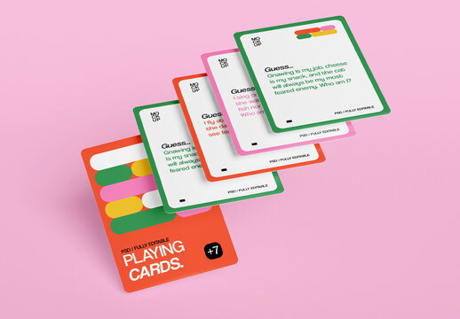 Playing Card Mockup with Stacked Deck