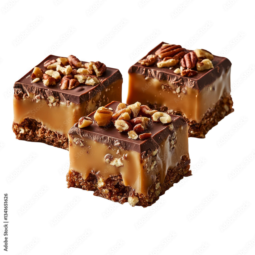 Poster a transparent background isolates the chocolate nougat in this generative ai image