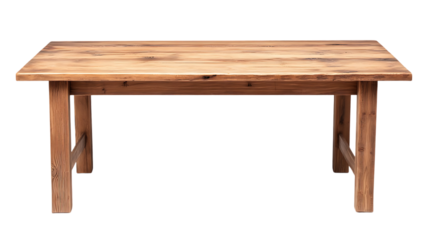 Wooden table with light brown surface and dark legs
