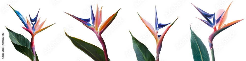 Aufkleber stock rendering of a strelitzia flower isolated on a transparent background