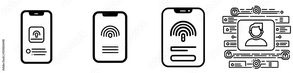 Poster digital devices display various graphics for user authentication and personal data management