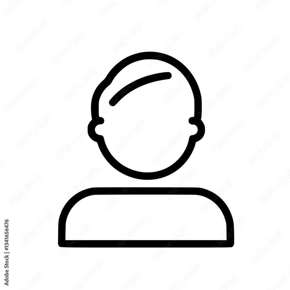 Poster simple outline of a person with basic features on plain background