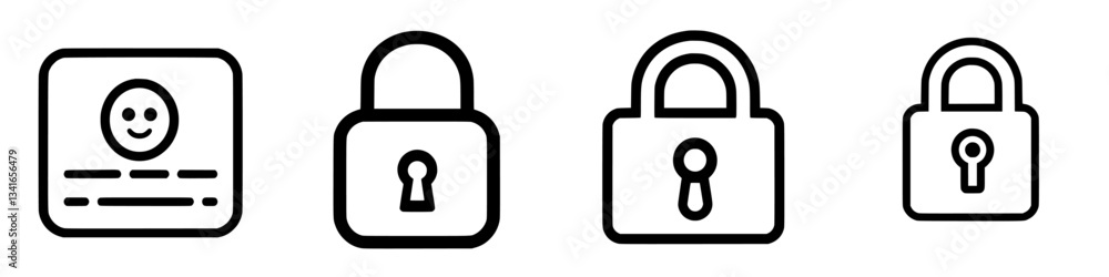 Poster multiple lock icons illustrating data security and user privacy protection in digital environments