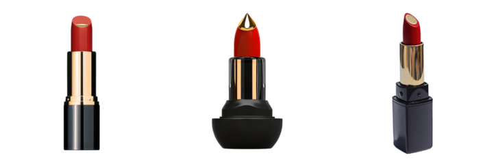 Stock was used to create a 3D image of red lipstick isolated on a transparent background