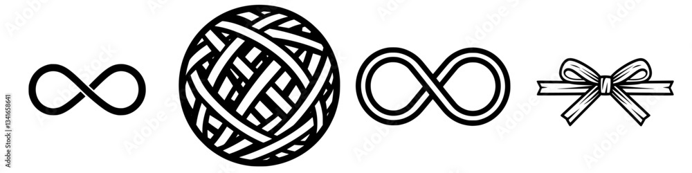 Aufkleber creative representations of the infinity symbol displayed in various styles on a plain background
