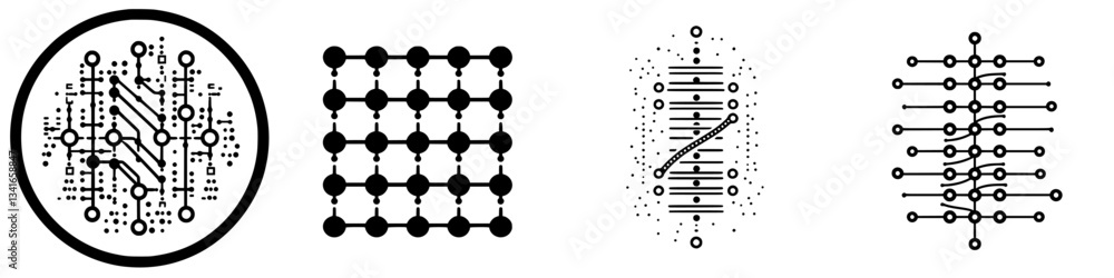 Poster unique abstract patterns showcasing modern design elements with geometric shapes and lines in black 