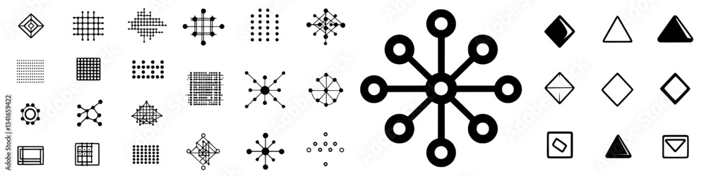 Poster abstract geometric patterns and designs showcasing lines and shapes in black and white