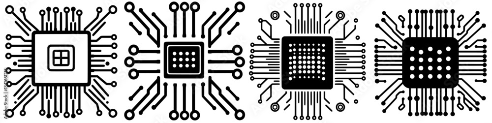 Poster complex circuitry designs showcase advanced technology throughout the illustration of various microc