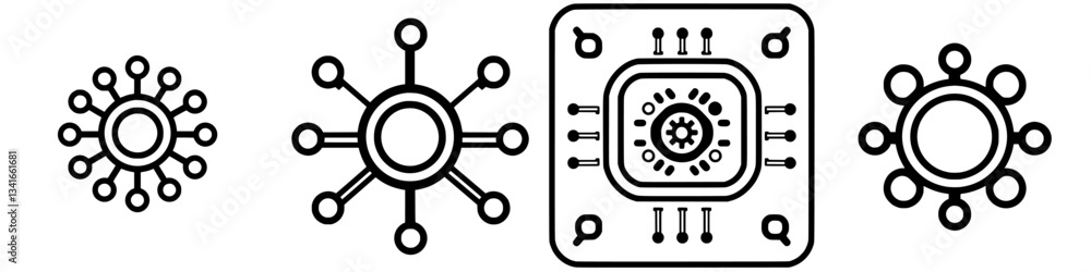 Poster visual representation of semiconductor technology with circuit patterns in a modern design illustrat