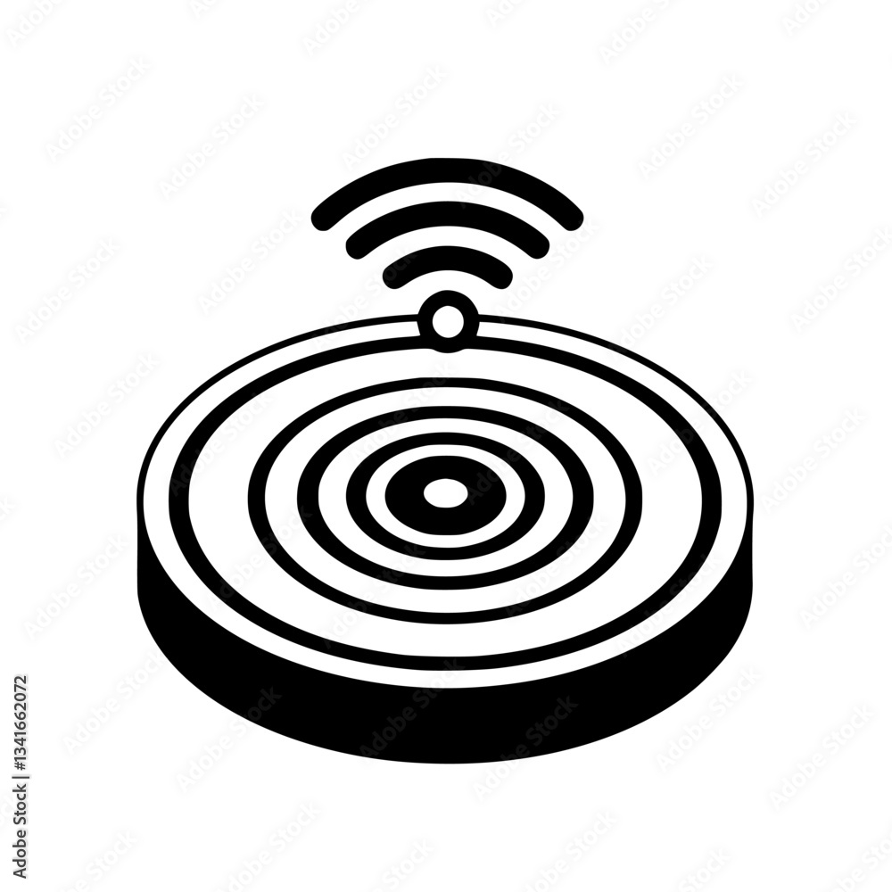 Poster wireless signal representation showcasing concentric circles around a central point, symbolizing con