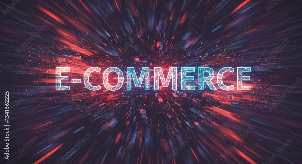 Aufkleber e-commerce: digital explosion: a dynamic visual representation of 