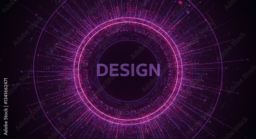 Poster illuminating design: a captivating digital design concept, showcasing a central 
