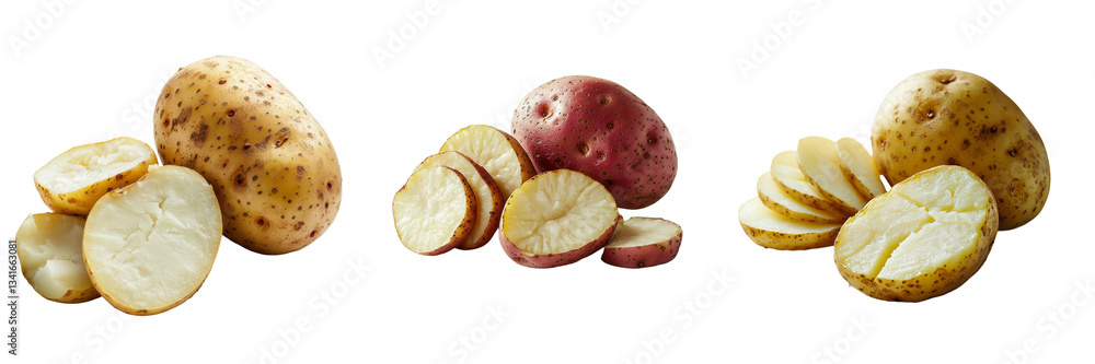 Aufkleber An isolated potato on a transparent background is the subject of an image created with Generative Ai