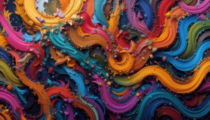 Colorful abstract swirl art studio digital artwork creative close-up vibrant design