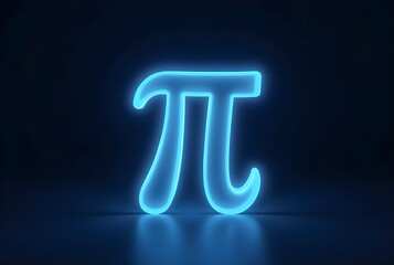 Glowing blue pi symbol against dark background